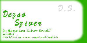 dezso sziver business card